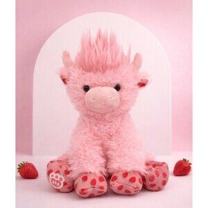 Build A Bear Strawberry Highland Cow Plush 13" Strawberry SCENTED Pink BAB 2024